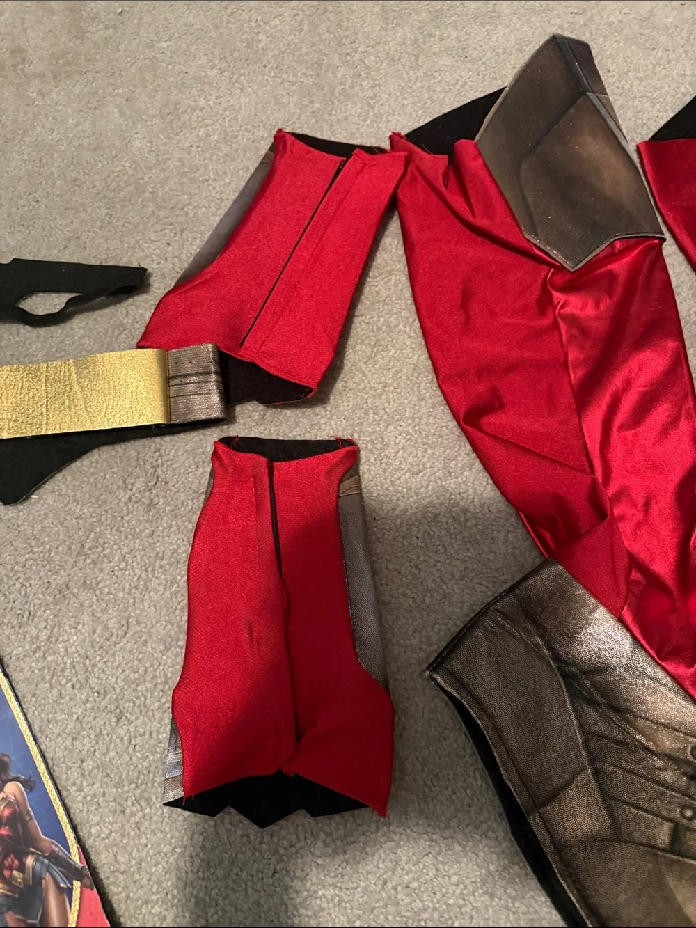 Wonder Woman Inspired Men's Costume Boot Covers in Bronze and Red